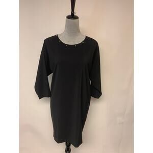 H&M Dress LBD Shift Studs Edgy Goth Cocktail Party Wedding Guest  Womens SZ 6
